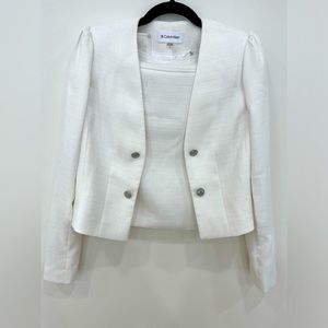 Calvin Klein blazer and skirt white suit. Size 4 skirt new with tag.